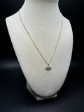 18” 10k Yellow Fancy Link Chain & 1/2” 1/8ctw Lab Diamond Evil Eye Pendant 1.6g