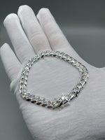 8mm Silver Miami Cuban Link Chains with Box Lock Clasp