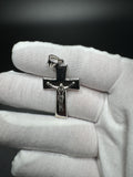 1.75” Silver Square Cross Crucifix 5.7mm Bail 5.0g
