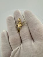 1” 14k Yellow Gold Angel Pendant 3mm Bail 2.8g
