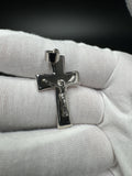 1.75” Silver Square Cross Crucifix 5.7mm Bail 5.0g