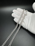 24" 8mm 30ctw Moissanite Silver Cuban Link 93.6g