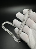 24" 14mm 26ctw Moissanite Silver Cuban Link 152.7g