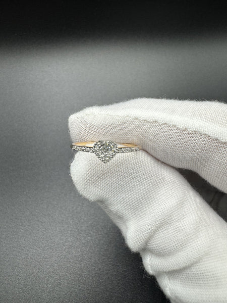 Size 7 10k Rose Gold Natural Diamond Heart Ring 1.0g