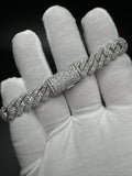 8” 20ctw Silver & Moissanite Cuban 12mm 43.6g