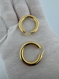 30mm 14k Yellow Gold Tube Hoops 4.3g