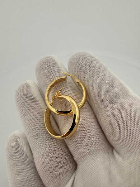 20mm x 5mm 14k Yellow Gold Flat Hoops 2.3g