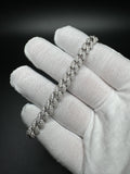 7.5” Silver 5ctw Moissanite Cuban Bracelet 8mm 26.4g