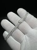 7.5” Moissanite Silver Cuban Bracelet 6mm 10.3g