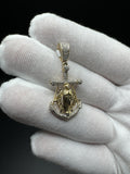 1.5” 10k Yellow Gold Mariner Cross with Mary 3/4ctw Natural Diamonds 6mm Bail 4.2g