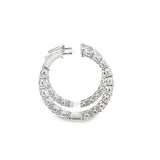 4.00ctw lab grown diamond 1 inch inside-out hoop earrings in 14K white gold, view 2 - Ott Family Jewelry