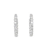 4.00ctw lab grown diamond 1 inch inside-out hoop earrings in 14K white gold - Ott Family Jewelry