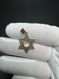 1.25" 14k Yellow Gold Star of David 5mm Bail 1.84g