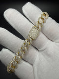 8" 10mm gold over silver moissanite Cuban bracelet, 6.89ctw D VVS1, 33.4g – Ott Family Jewelry (3)