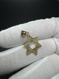 1.25" 14k Yellow Gold Star of David 5mm Bail 1.84g