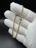 7.5" 14k Yellow Gold Franco 2.5mm 7.50g