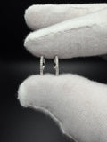 10mm 14k White Gold 1/10ctw Natural Diamond Huggies .84g