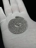 18" Silver 10ctw VS/VVS Lab Diamond Tennis Chain 3mm 15.4g