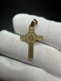 1.25" 14k Yellow Gold St Benedict Cross 4.4mm Bail 1.74g