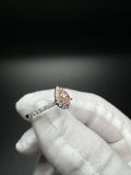 Size 7 14k White Gold .55ct Fancy Pink VS1 Pear Lab Diamond Center & .35ctw E VVS2 Lab Diamonds on Band EGL Certified 2.52g
