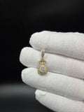1" 10k Yellow Gold 1/3ctw Natural Diamond Money Bag 5.7mm Bail 2.4g