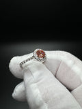 Size 7 14k White Gold .51ct Fancy Intense Pink VS1 Round Lab Diamond Center & .35ctw E VVS2 Lab Diamonds on Band EGL Certified 2.1g