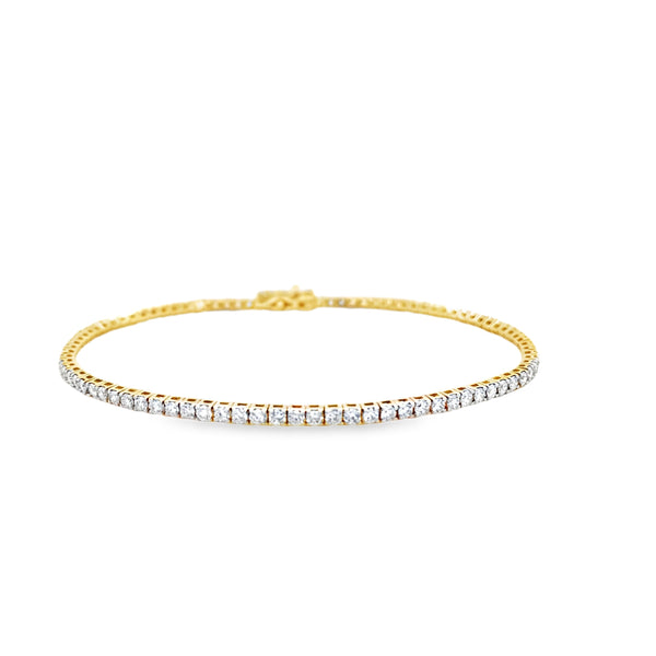7” 14k Yellow Gold 2ctw VS/VVS Lab Diamond Tennis Bracelet