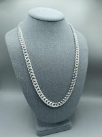 8mm Silver Miami Cuban Link Chains with Box Lock Clasp