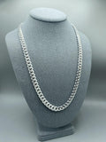 8mm Silver Miami Cuban Link Chains with Box Lock Clasp