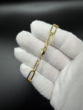 7.5" 14k Yellow Gold Paperclip Bracelet 7mm 3.65g