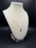 18" 14k White Gold Herme$ Chain & 1/2" Solid Cross Pendant 2.21g