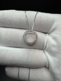 18" Adjustable Silver Cable Chain with 15mm 1/2ctw VS/VVS Lab Diamond Circle Pendant 2.0g