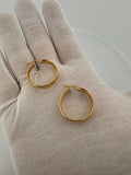 20mm x 6mm 14k Yellow Gold Flat Edge Hoops 3.0g