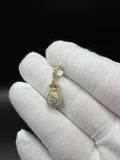 1" 10k Yellow Gold 1/3ctw Natural Diamond Money Bag 5.7mm Bail 2.4g