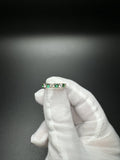 Size 7 14k Yellow Gold .9ctw Lab Emerald & 1.12ctw Lab Diamond Alternating Band 3.2mm 3.4g