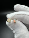 5mm Silver Natural Opal Stud Earrings