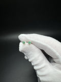 4mm Silver Natural Emerald Stud Earrings