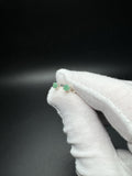 4mm Silver Natural Emerald Stud Earrings
