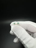 4mm Silver Natural Emerald Stud Earrings