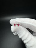 4mm Silver Natural Ruby Stud Earrings