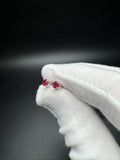 4mm Silver Natural Ruby Stud Earrings