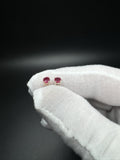 4mm Silver Natural Ruby Stud Earrings