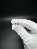 4mm Silver Natural Ruby Stud Earrings