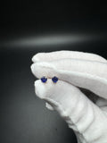 4mm Silver Natural Sapphire Stud Earrings