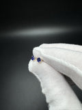 4mm Silver Natural Sapphire Stud Earrings