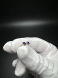 4mm Silver Natural Sapphire Stud Earrings