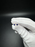 4mm Silver Natural Sapphire Stud Earrings