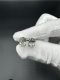 Silver 3.2ctw Prasiolite Oval Stud Earrings