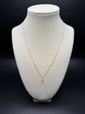 16-18" Adjustable Silver Cable Chain with 1/4ct Emerald Cut VS/VVS Lab Diamond Solitaire Pendant 1.1g