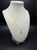 16-18" Adjustable Silver Cable Chain with 1ct Oval VS/VVS Lab Diamond Solitaire Pendant 1.6g